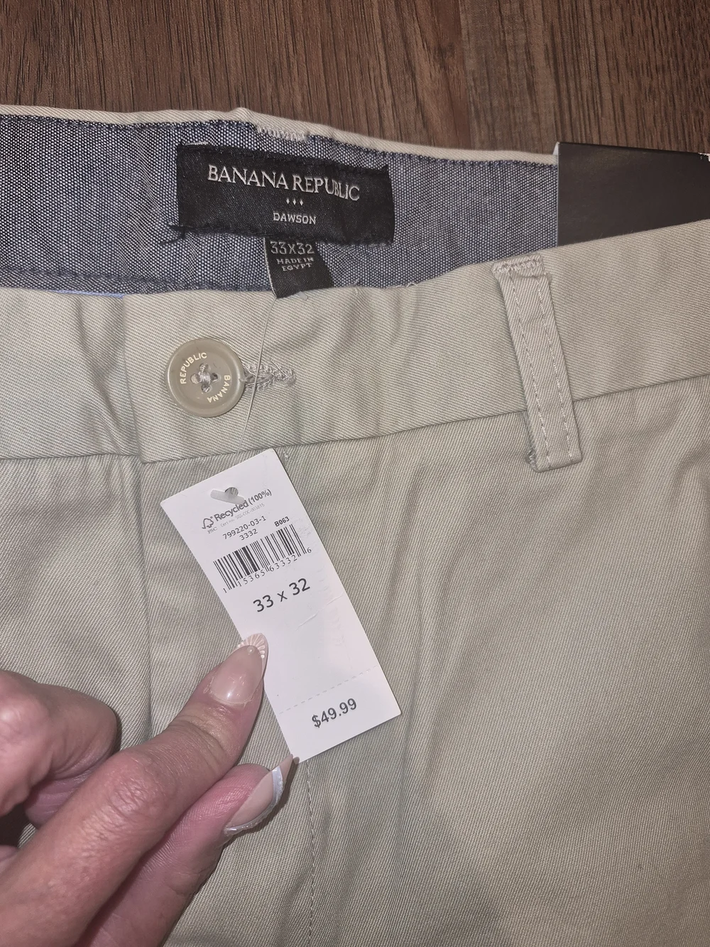 NWT Banana Republic Dawson Chino pants  Tundra Men Sz 33/32